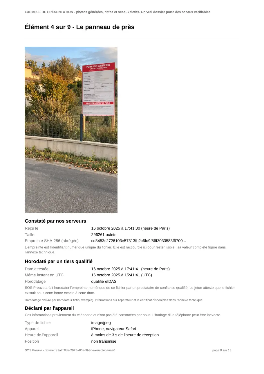 Page 8 sur 18 du dossier d'exemple